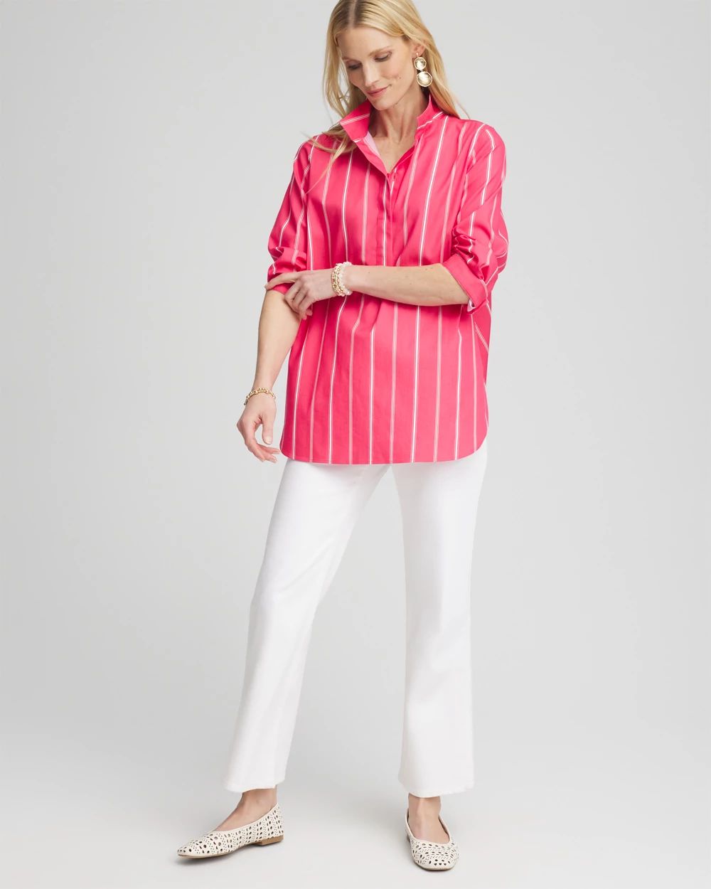 トップス borders GATHER SHIRT TUNIC 36 Beaded Poplin Tunic: Women's Designer Tops | Tory Burch